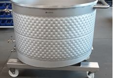 RVS tank 1.000 ltr. voor verf product koelen